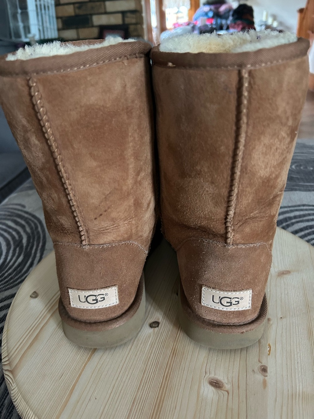 UGG Chestnut Suede Classic Short Shearling Boots